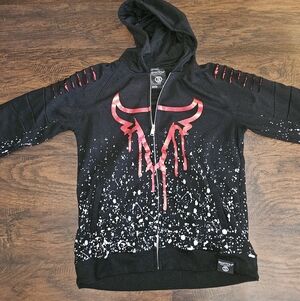 Switch Remarkable Chicago Bulls Hoodie Splatter Paint Size XL No Drawstring